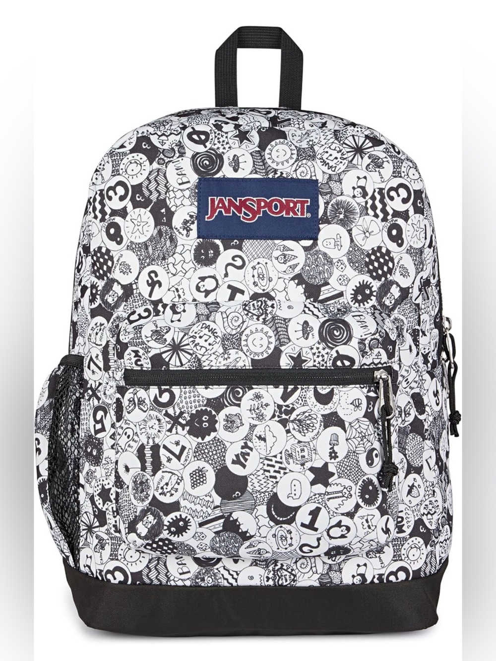 JanSport Cross Town Plus Backpack - 15in laptop sleeve, Doodle Dots